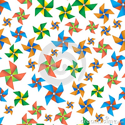 Colorful paper windmill pinwheel Vector Illustration