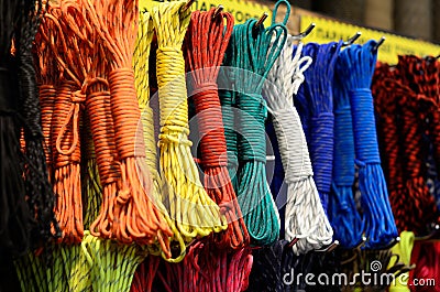 Close-up colorful Paracord Stock Photo