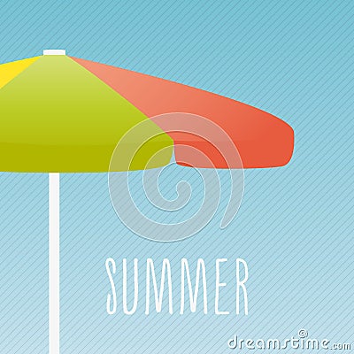 Colorful parasol. Relax on the beach. Vector illustration, flat design Vector Illustration