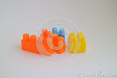 Colorful part of lego toys Stock Photo