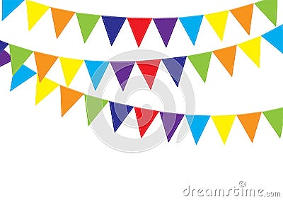 Colorful party flags vector illustration Vector Illustration