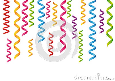 Colorful party streamers banner. Celebration. Vector Illustration