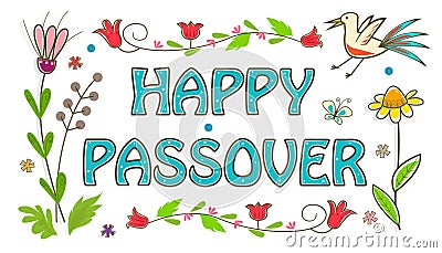 Colorful Passover Sign Vector Illustration