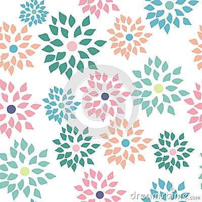 Colorful pastel flowers, in a repeated pattern Stock Photo