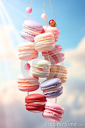 colorful pastries macarons dessert sweets confectionery Stock Photo