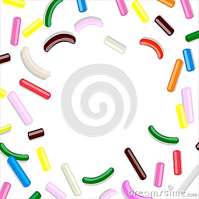 Colorful pastries topping illustration frame Vector Illustration