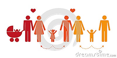 Colorful patchwork family concept pictogram Vector Illustration