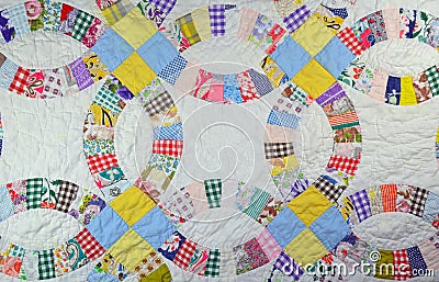 Colorful patchwork quilt Stock Photo