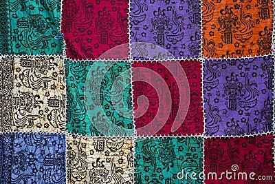 Colorful patchwork quilt Stock Photo