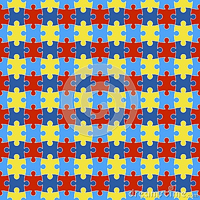 Autism Awareness Seamless Pattern Vector Illustration