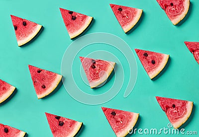 Colorful pattern of watermelon slices Stock Photo