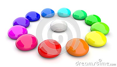 Colorful pebbles in circle Stock Photo