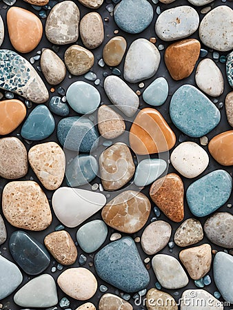 Colorful pebbles on the floor as a background Stock Photo