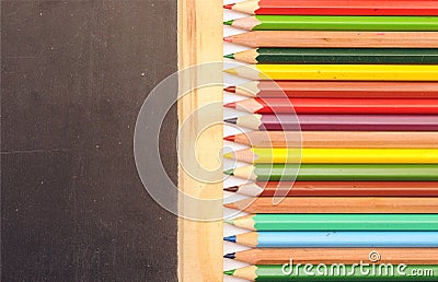 Colorful pencil border Stock Photo