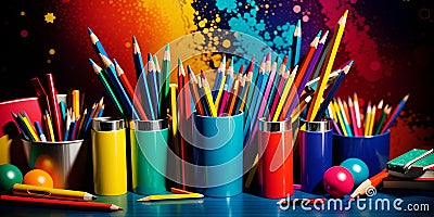 Colorful pencils back to school concept Stock Photo
