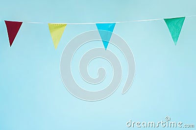 colorful pennant garland. High quality photo Stock Photo