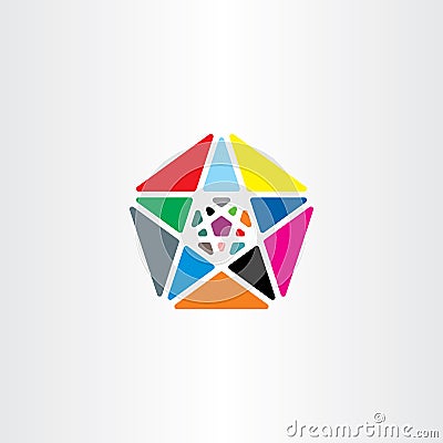 colorful pentagon star geometric vector logo abstract icon Vector Illustration