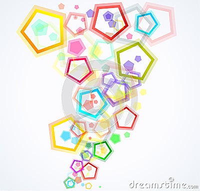 Colorful pentagons background Vector Illustration