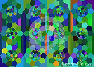 Colorful pentagons mosaic. Geometric Background. Backdrop. Background. Banner. Wallpaper. Mosaic. Pentagon. Abstract. Vector. Stock Photo