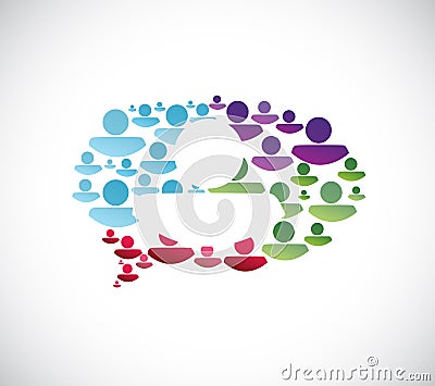 Colorful people message bubble illustration Cartoon Illustration