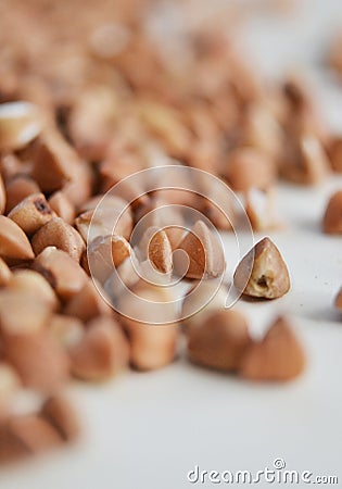 Buckwheat groats - detailed shot Stock Photo