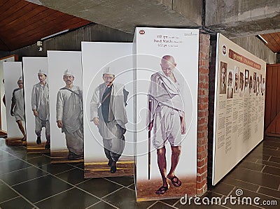 Colorful photo of the Mahatma Gandhi- India's father of the nation and creator of non-violence movement. Editorial Stock Photo