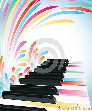 Colorful piano background Vector Illustration