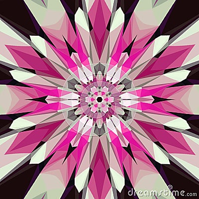 Colorful pic mosaic mandala, red, white and black kaleidoscope, effect glass mosaic Stock Photo