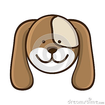 colorful picture face cute dog animal Cartoon Illustration
