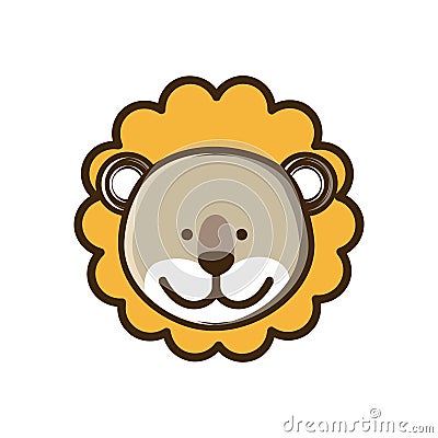 colorful picture face cute lion animal Cartoon Illustration