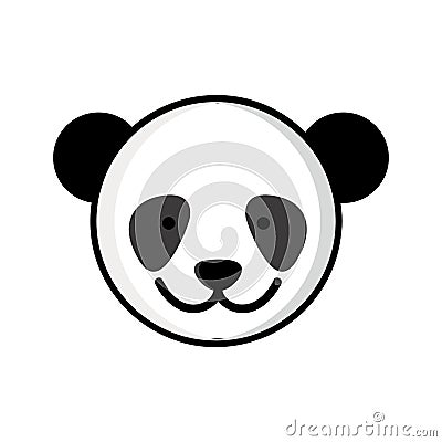 colorful picture face cute panda animal Cartoon Illustration