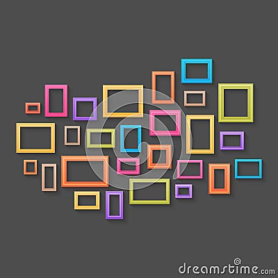 Colorful picture frames background Vector Illustration