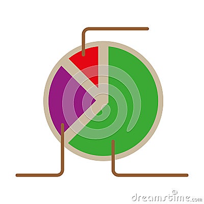 Colorful pie chart. Segmented data visualization. Vector business graphic. Statistical analysis. Vector Illustration