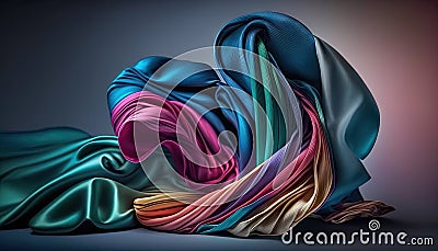 a colorful piece of art that looks like it has been folded over. Stock Photo