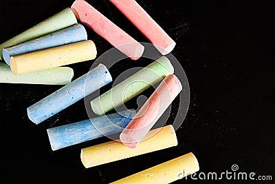 Colorful Pieces of Sidewalk Chalk Stock Photo