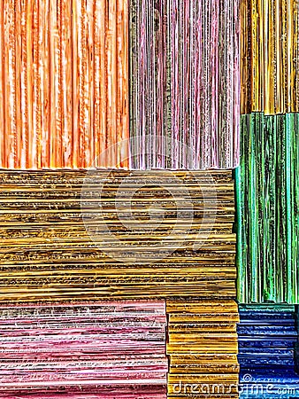 Colorful pieces of stained glass Stock Photo