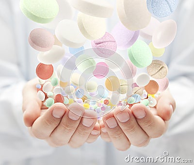 Colorful pills Stock Photo