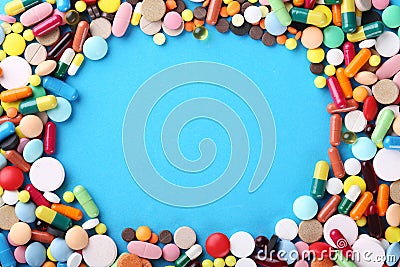 Colorful pills Stock Photo