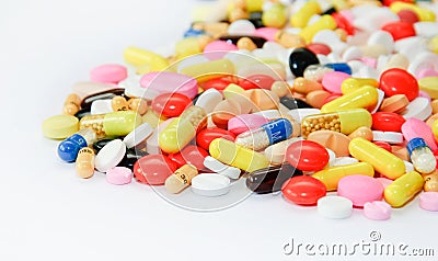 Colorful pills Stock Photo