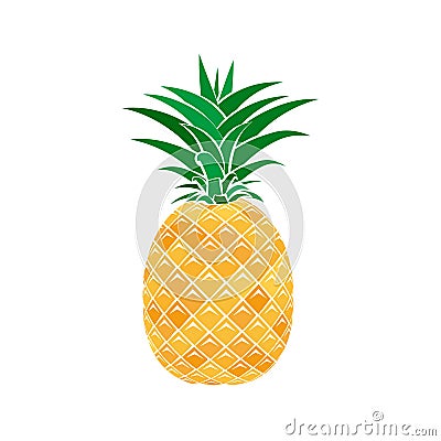 Colorful pineapple icon in a flat style on a white background Vector Illustration