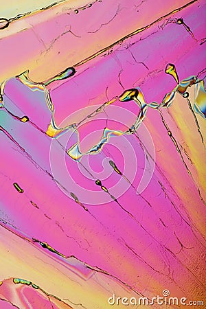 Colorful pink ice crystals Stock Photo