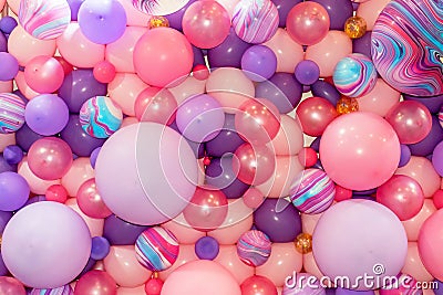 Colorful pink and purple balloons 1 Stock Photo