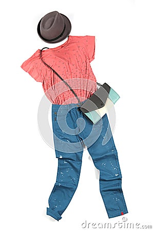 Colorful placed clothes Stock Photo