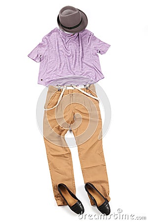 Colorful placed clothes Stock Photo