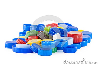Colorful plastic caps Stock Photo
