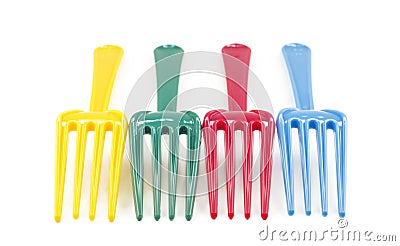 Colorful Plastic Forks Stock Photo