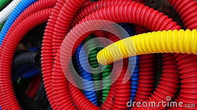 Colorful plastic pipes Stock Photo