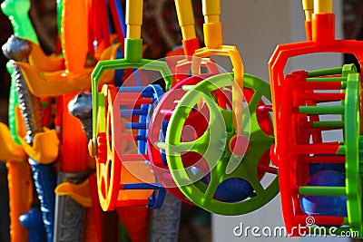 Colorful plastic toys Stock Photo