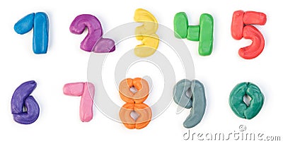 Colorful plasticine digits Stock Photo