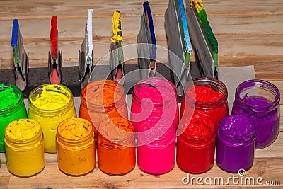 Colorful plastisol ink for print tee shirt Stock Photo
